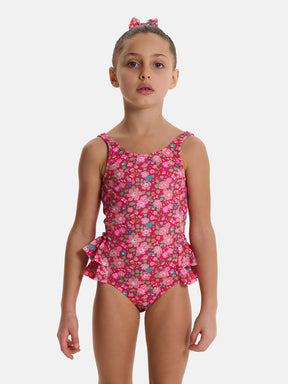 Intero Bambina Doppie Rouches Liberty Betsy Lampone