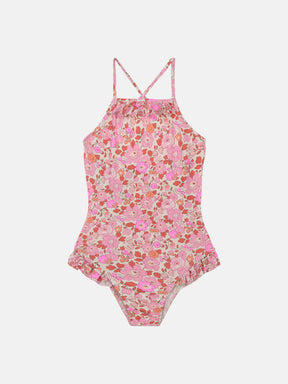 Intero Bambina Incrociato Liberty Betsy Fluo Fuxia