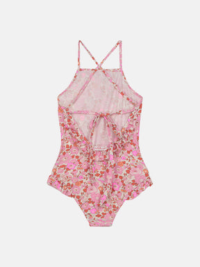Intero Bambina Incrociato Liberty Betsy Fluo Fuxia