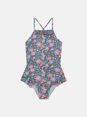 Intero Bambina Incrociato Liberty Betsy Mix Blu
