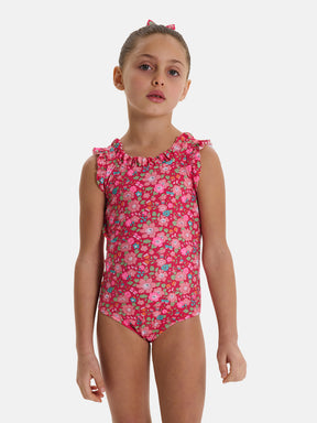 Intero Bambina Profili Rouches Liberty Betsy Lampone