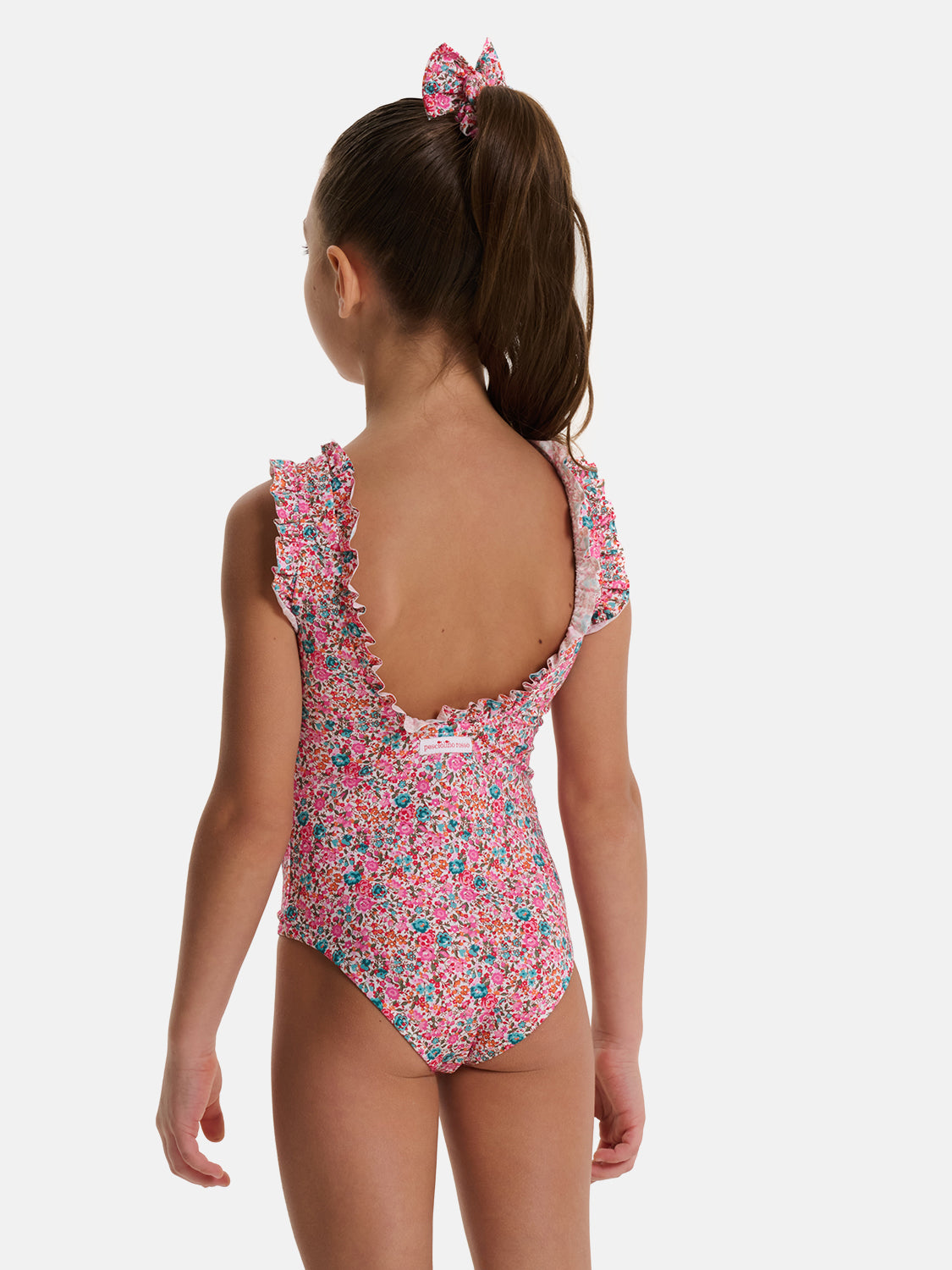 Intero Bambina Profili Rouches Liberty Emma Fuxia Petrolio