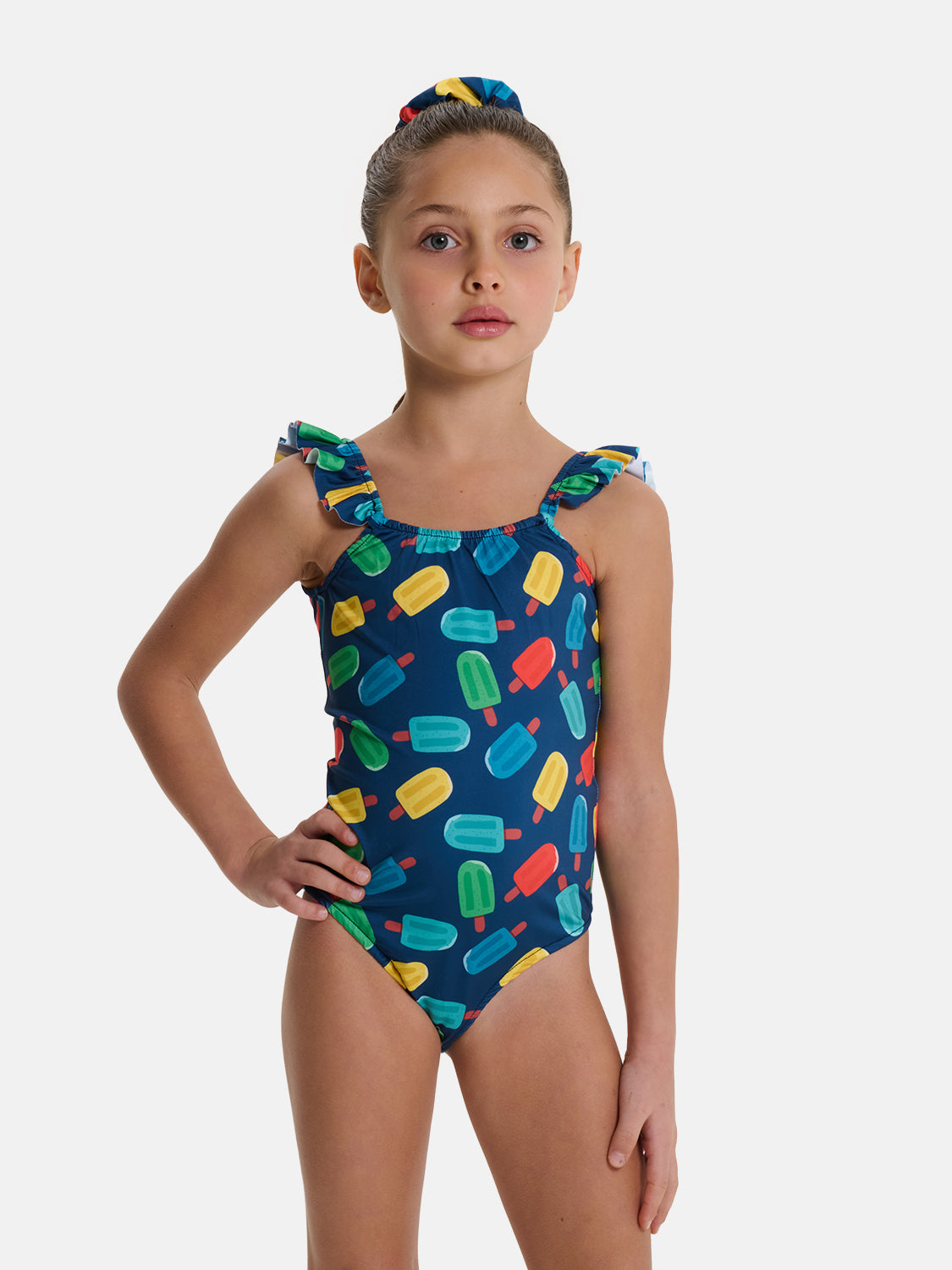 Intero Bambina Rouches Gelatini Blu