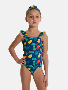 Intero Bambina Rouches Gelatini Blu