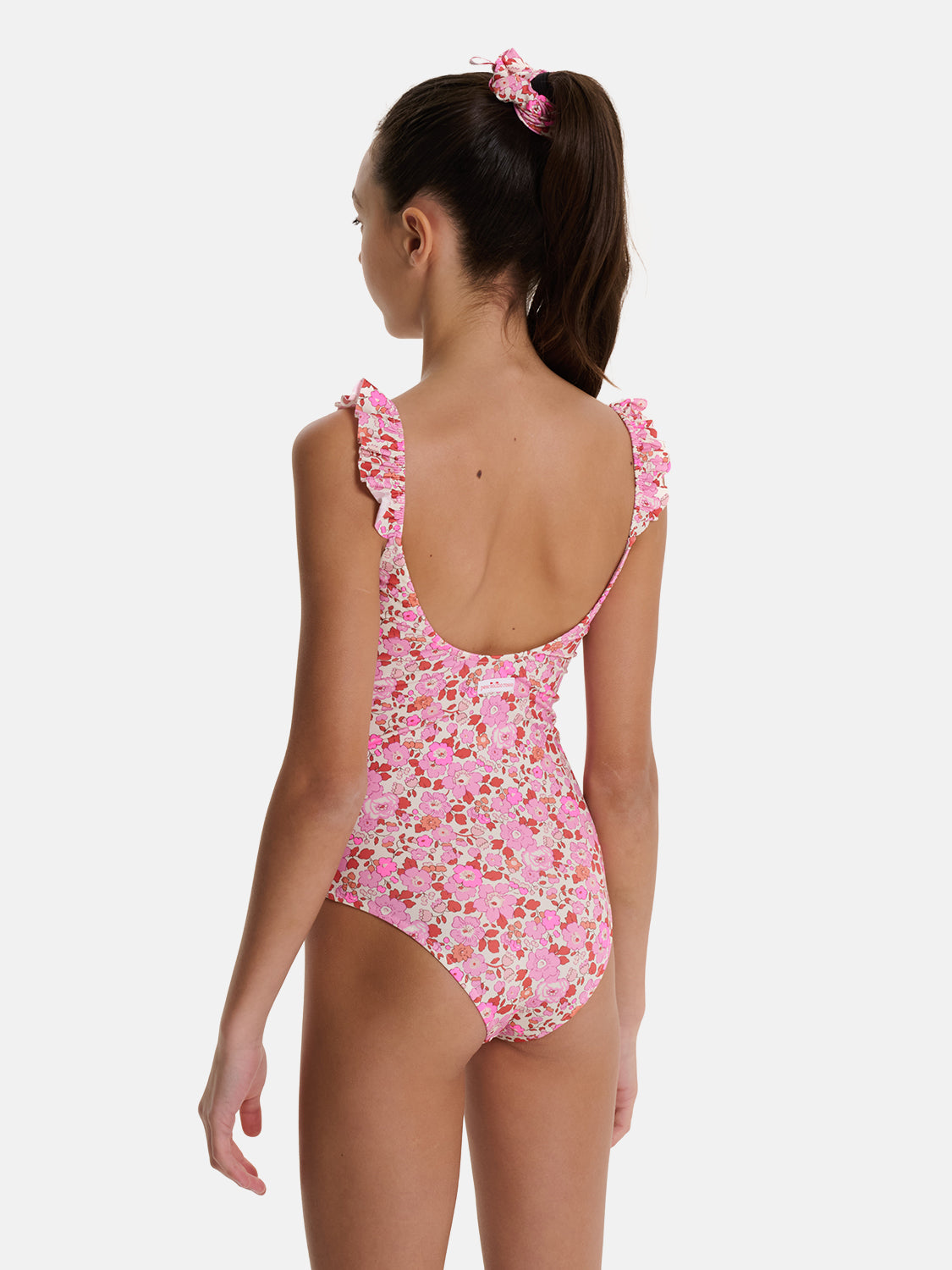 Intero Bambina Rouches Liberty Betsy Fluo Fuxia