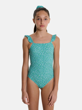 Intero Bambina Rouches Liberty Pesciolini Menta