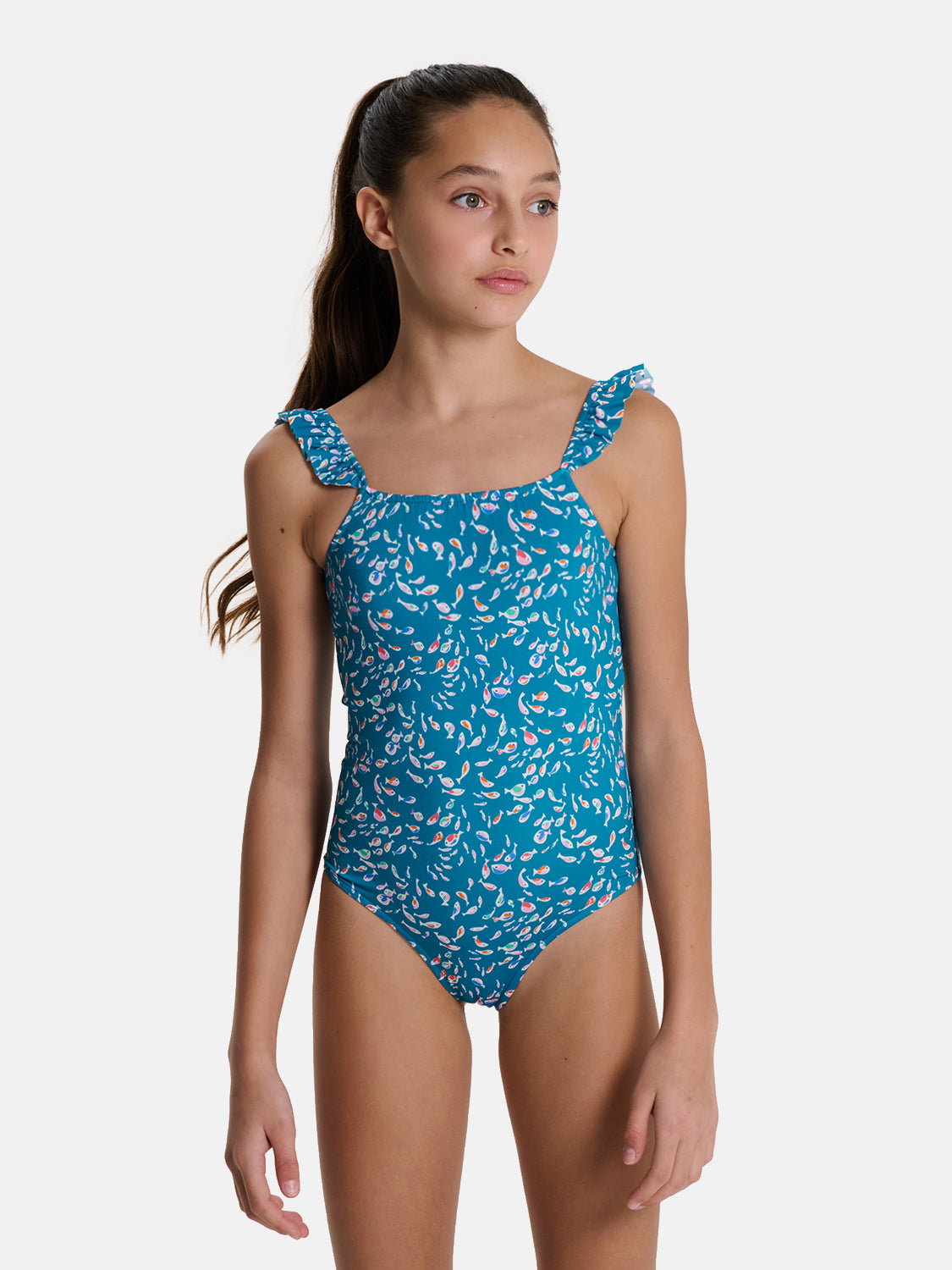 Intero Bambina Rouches Liberty Pesciolini Ottanio