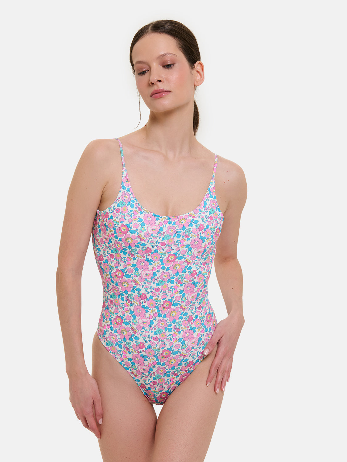 Intero Classico Donna Lycra Liberty Betsy Fluo Rosa Azzurro