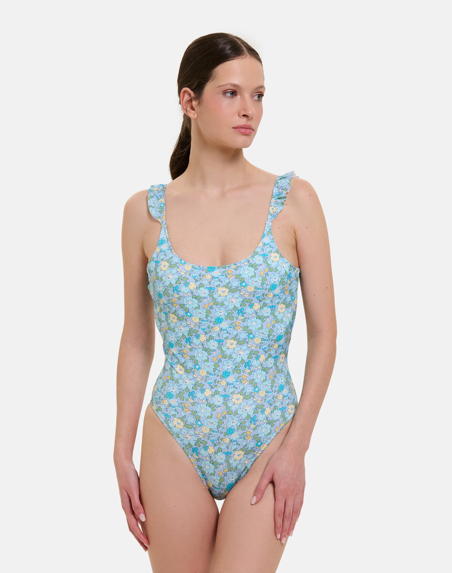 Intero Rouches Donna Lycra Liberty Betsy Azzurro