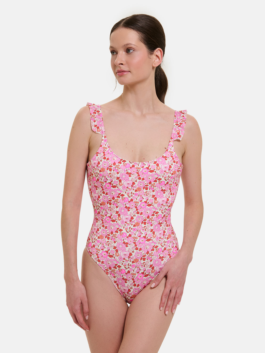 Intero Rouches Donna Lycra Liberty Betsy Fluo Fuxia