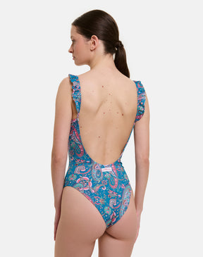 Intero Rouches Donna Lycra Liberty Cashmere Petrolio