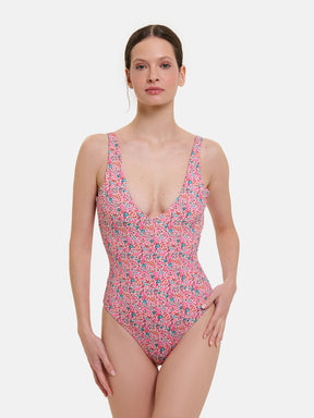 Intero Scollo Profondo Donna Lycra Liberty Emma Fuxia Petrolio