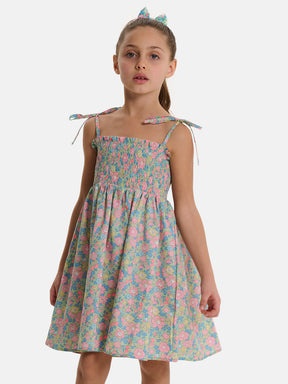 Prendisole Bambina Liberty Betsy Verde Rosa