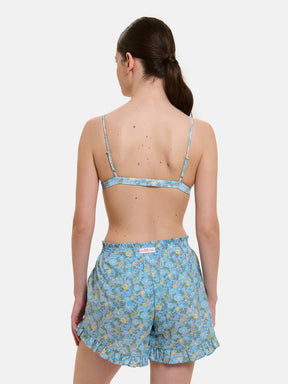 Shorts Farfalla Donna Cotone Liberty Betsy Azzurro