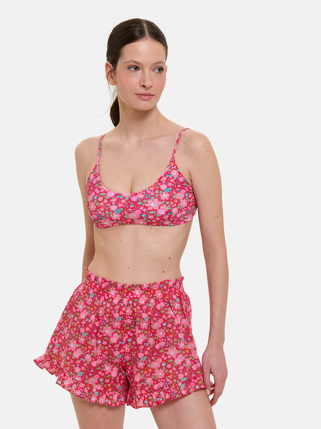 Shorts Farfalla Donna Cotone Liberty Betsy Lampone