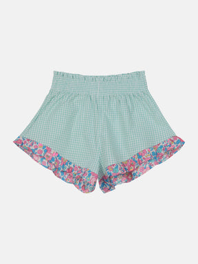 Shorts Farfalla Patchwork Liberty Betsy Fluo Rosa Azzurro