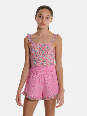 Shorts Farfalla Patchwork Liberty Emma Fuxia Petrolio