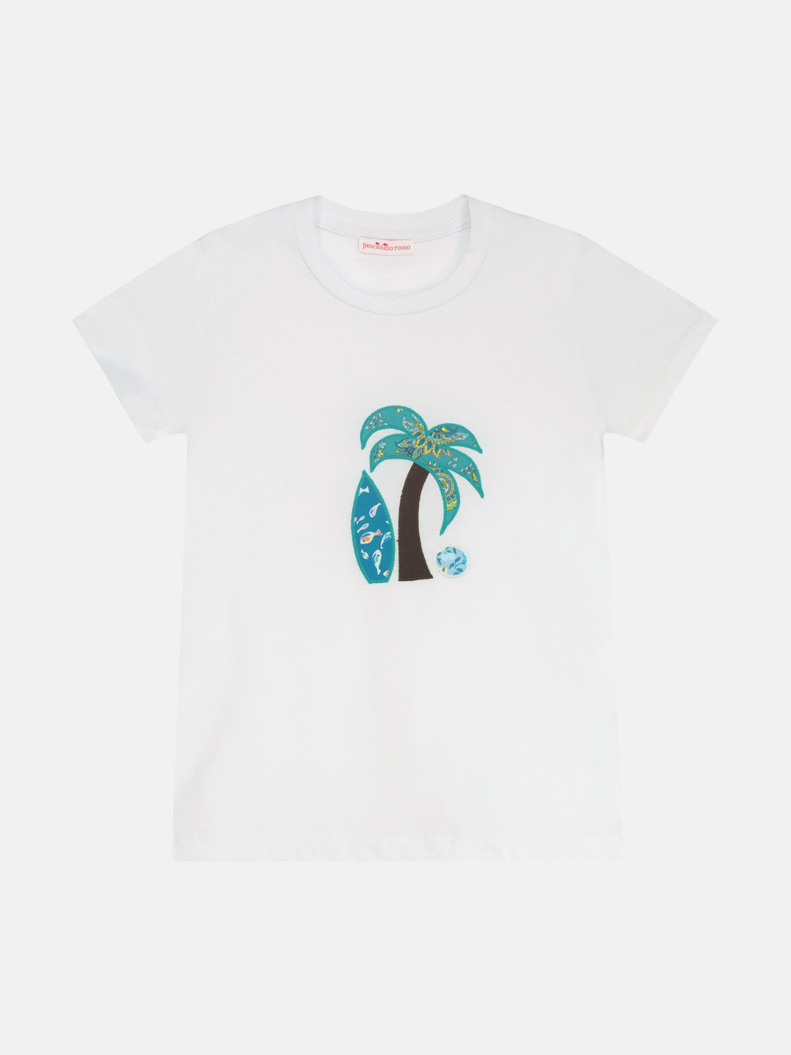 T-shirt Bambino Ricamo Palma Surf