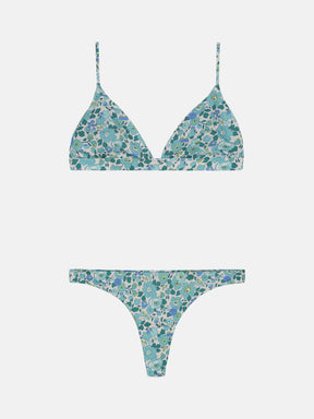 Bikini Donna Triangolo Fisso Slip Brasiliana Lycra Liberty Betsy Menta