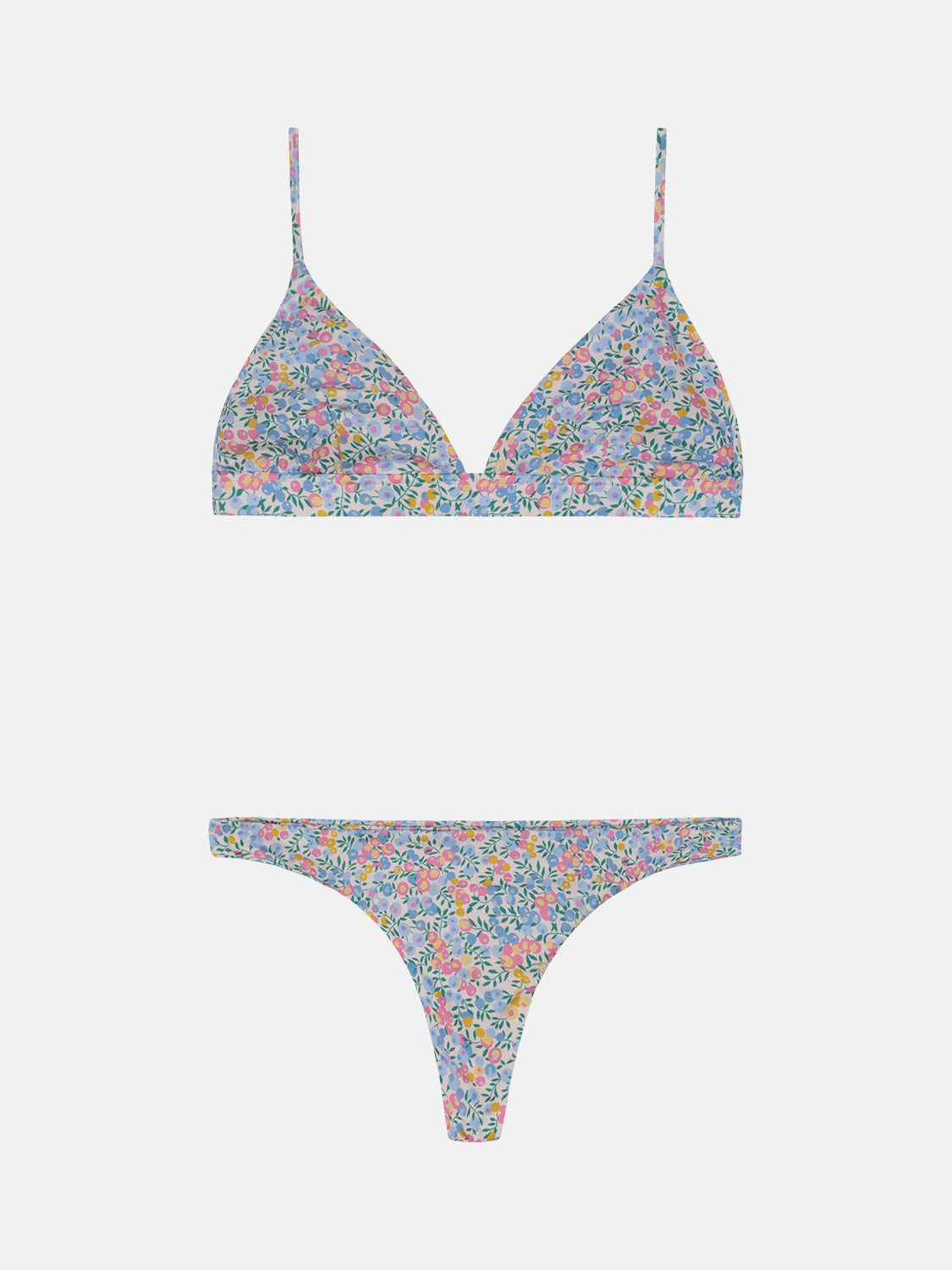 Bikini Triangolo Fisso Brasiliana Lycra Liberty Wiltshire Pastello