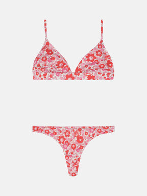 Bikini Donna Triangolo Fisso Slip Brasiliana Lycra Liberty Betsy Rosso New