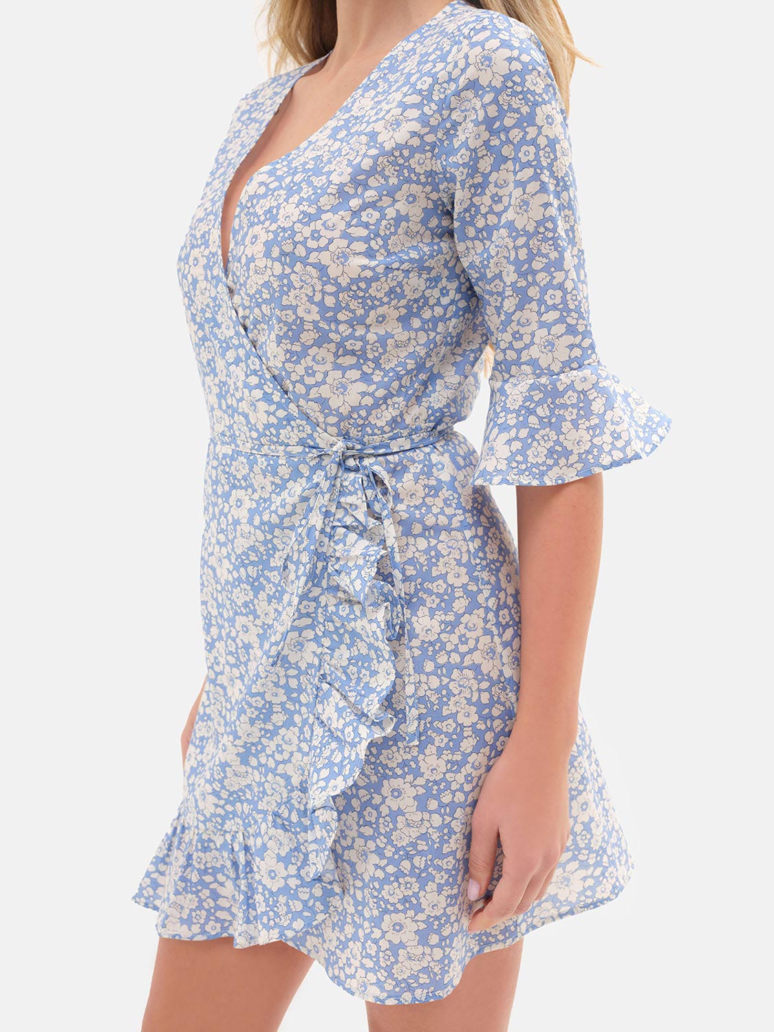 Liberty Betsy Boo Light Blue Wrap Dress