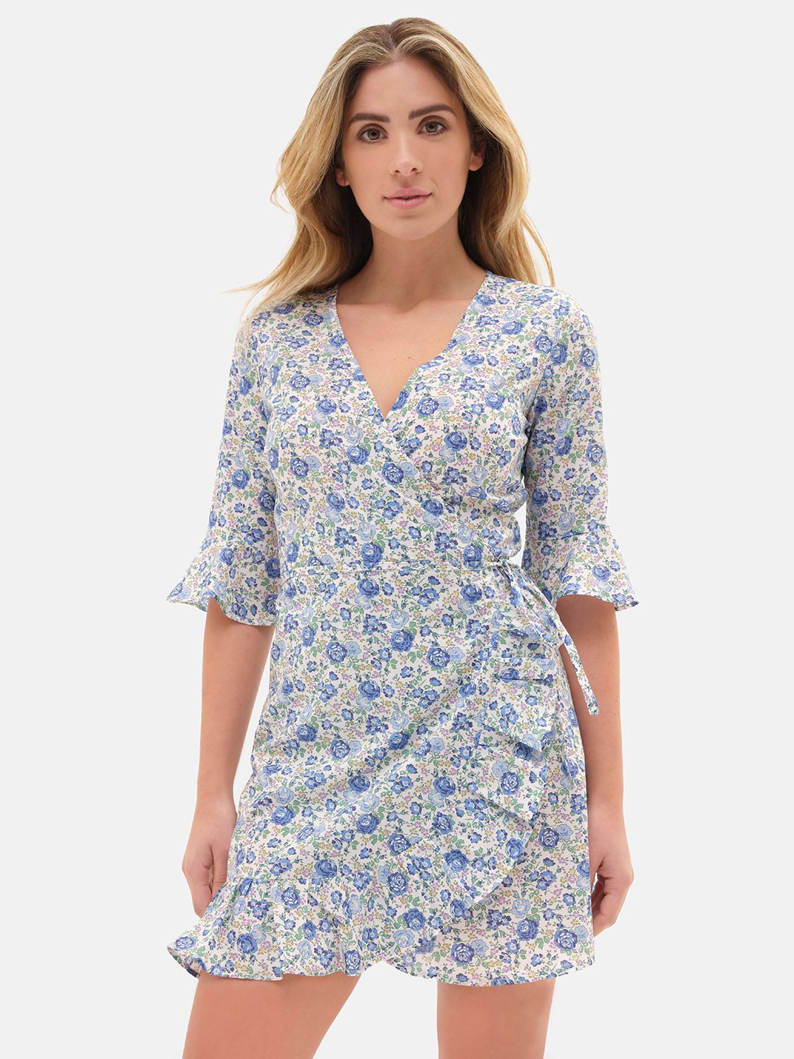 Liberty Felicite Light Blue Wrap Dress