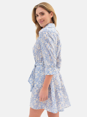 Abito camicia con cinta Liberty Betsy Boo Azzurro