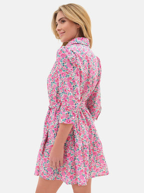 Abito camicia con cinta Liberty Betsy Fuxia