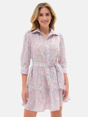 Abito camicia con cinta Liberty Felicite Rosa