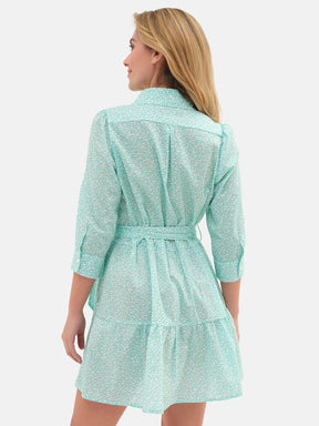 Abito camicia con cinta Liberty Pesciolini Verde Acqua