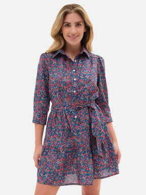 Abito camicia con cinta Liberty Wiltshire Blu