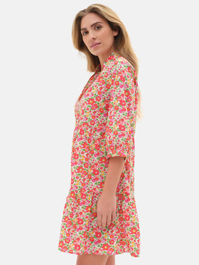 Liberty Betsy Red V Neck Dress