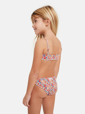 Bikini Bambina Lycra Liberty Fiori Rossi
