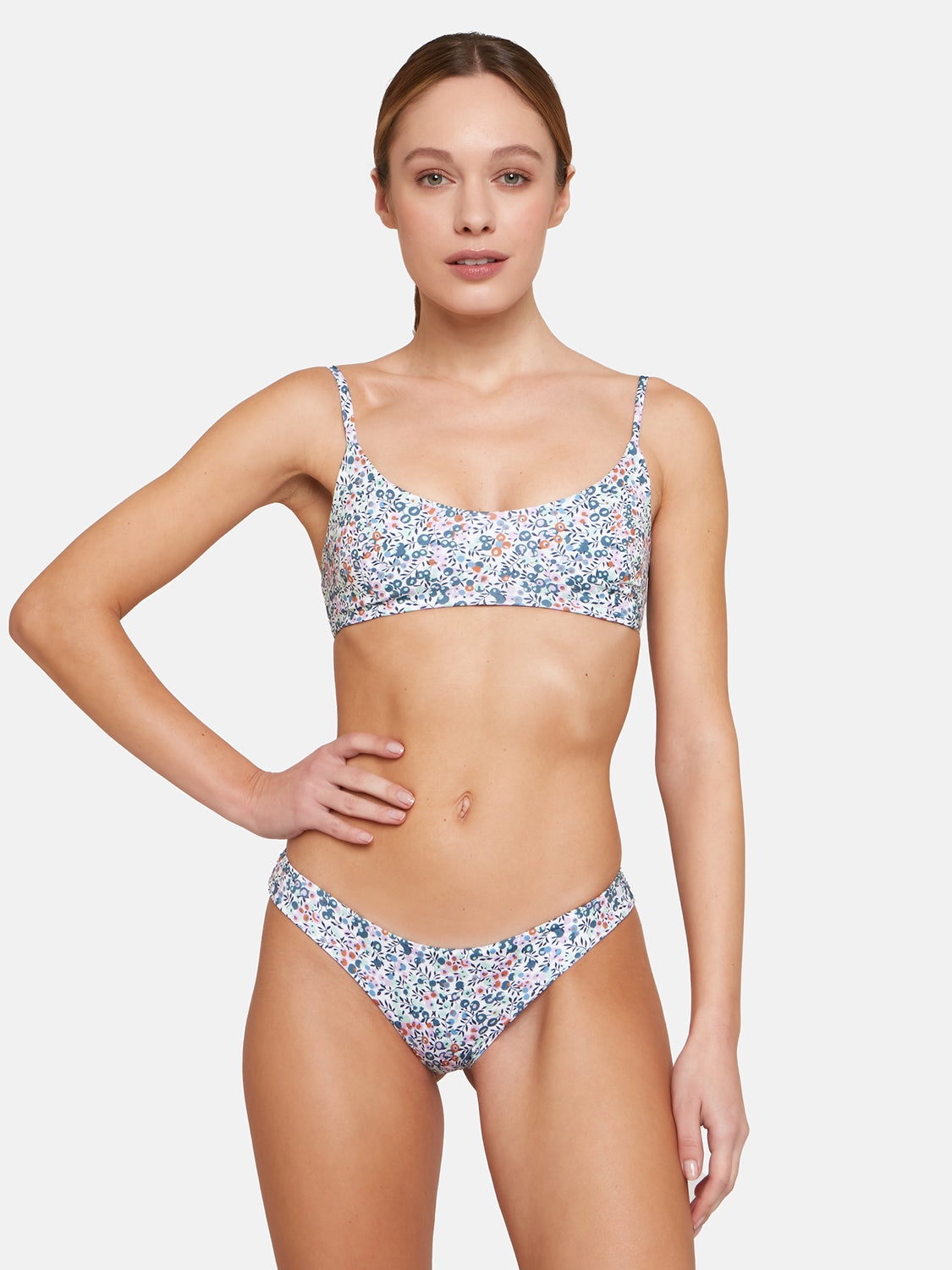 Bikini Donna Slip Brasiliana Fascia  Lycra Liberty Whiltshire Viola