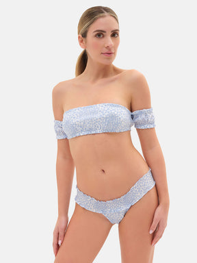 Bikini Fascia Cotone Liberty Ditsy Dot Azzurro