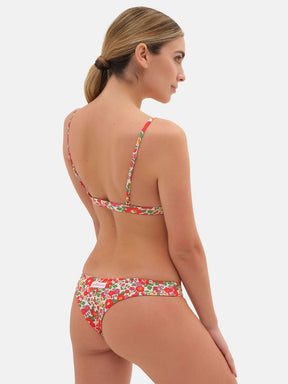 Bikini Donna Triangolo Fisso Slip Brasiliana Lycra Liberty Betsy Rosso