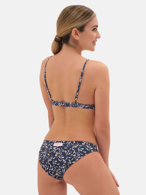 Bikini Triangolo Fisso Slip Classico Lycra Liberty Pesciolini Blu