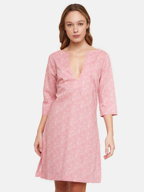 Pink Blossom Short Liberty Kaftan