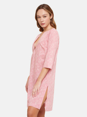 Pink Blossom Short Liberty Kaftan