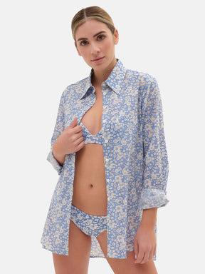 Camicione Lungo Liberty Betsy Boo Azzurro