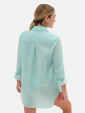 Camicione Lungo Liberty Pesciolini Verde Acqua