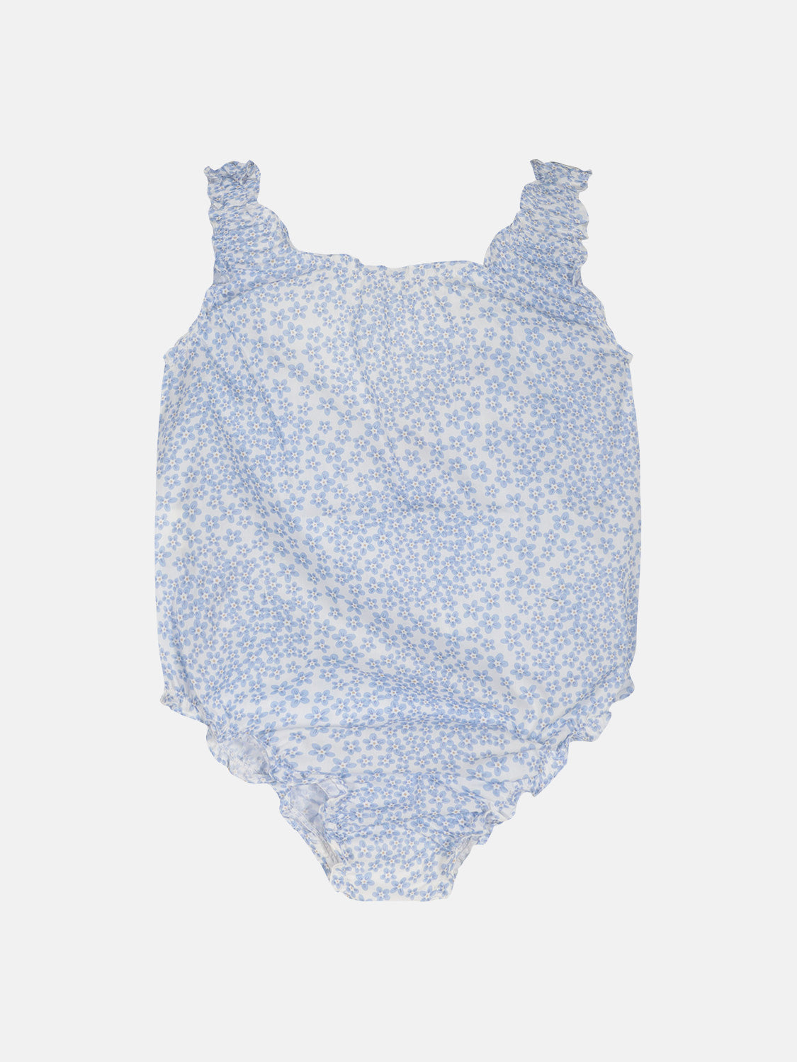 Costume Intero Cotone Liberty Ditsy Dot Azzurro