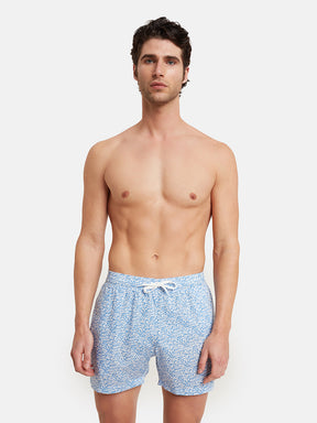 Costume Uomo lacci Liberty Foglie Azzurro