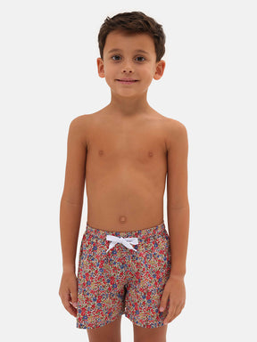 Costume a pantaloncino Fiori Rossi