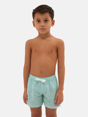Costume a pantaloncino Pesciolini Verde Acqua