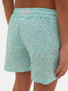 Costume a pantaloncino Pesciolini Verde Acqua