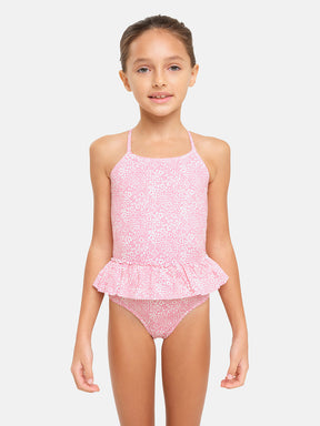 Intero Bambina Balza Lycra Liberty Blossom Rosa