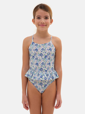 Intero Bambina Balza Lycra Liberty Felicite Azzurro