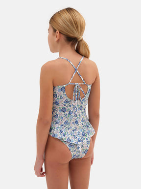 Intero Bambina Balza Lycra Liberty Felicite Azzurro